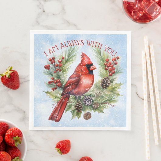 Red Kardinal Bird Erinnern Sie Winterweihnachtsfes Serviette (Beispiel)