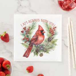 Red Kardinal Bird Erinnern Sie Winterweihnachtsfes Serviette