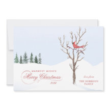 Red Kardinal Bird Frohe WeihnachtenFlat Weihnachts