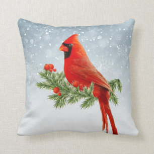 Red Kardinal Bird Frohe Weihnachtskissen Kissen