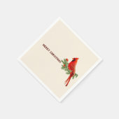Red Kardinal Bird Frohe Weihnachtszeitung Napkin Serviette (Ecke)