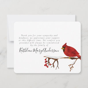 Red Kardinal Bird Funerbital Dankeskarte