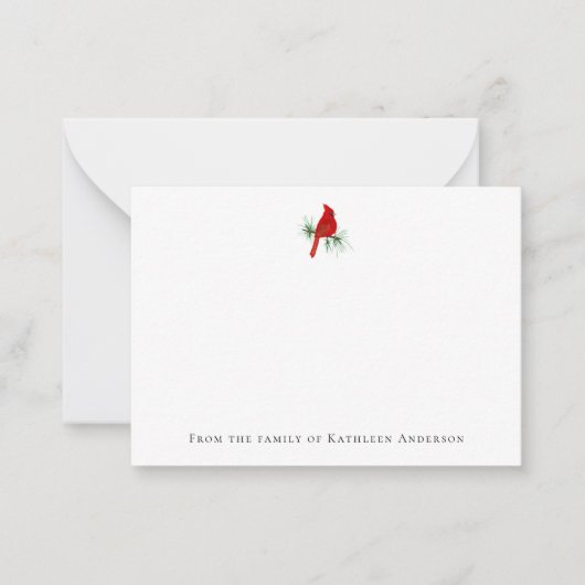 Red Kardinal Bird Funerbital Mitteilungskarte (Vorderseite)