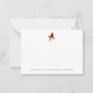 Red Kardinal Bird Funerbital Mitteilungskarte