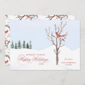 Red Kardinal Bird Happy Holidays Feiertagskarte (Vorne/Hinten)