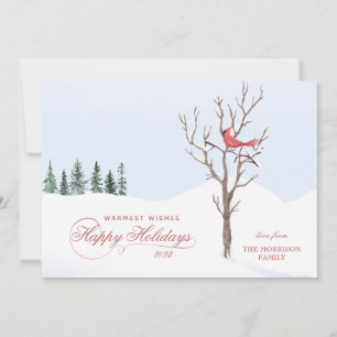 Red Kardinal Bird Happy Holidays Feiertagskarte