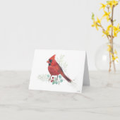 Red Kardinal Bird Holiday Card Karte (Gelbe Blume)