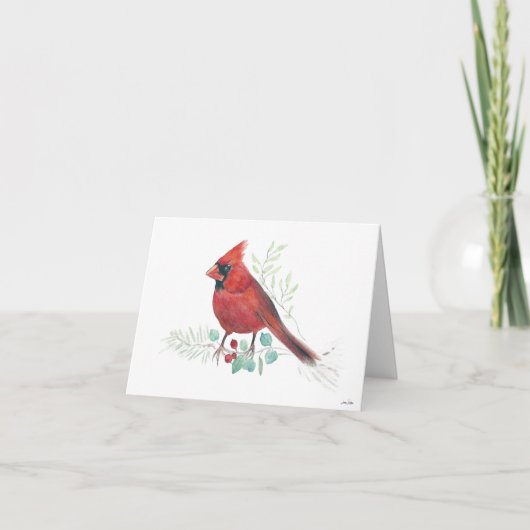 Red Kardinal Bird Holiday Card Karte (Vorderseite)