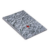 Red Kardinal Bird im Snow Tree Journal Notizblock (Rechte Seite)