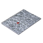Red Kardinal Bird im Snow Tree Journal Notizblock (Linke Seite)