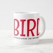 Red Kardinal Bird Jumbo-Tasse (Vorderseite Rechts)
