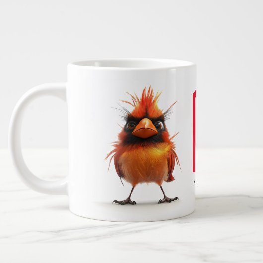 Red Kardinal Bird Jumbo-Tasse (Links)