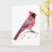 Red Kardinal Bird Karte (Gelbe Blume)
