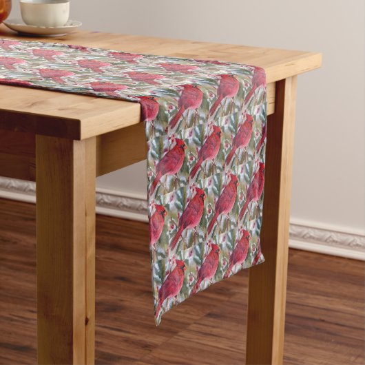 Red Kardinal Bird Medium Table Runner Mittelgroßer Tischläufer (Beispiel)