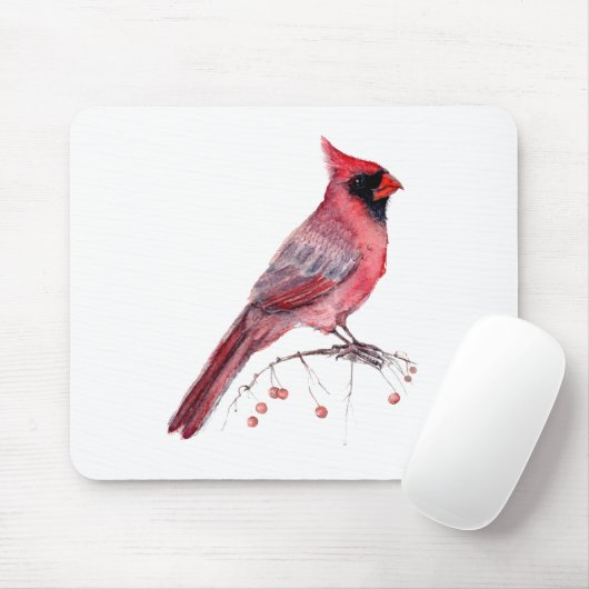 Red Kardinal Bird Mousepad (Mit Mouse)