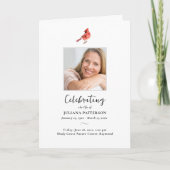 Red Kardinal Bird, Order of Service Beuneral Fotos Programm (Vorderseite)