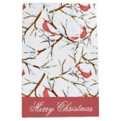 Red Kardinal Bird Pattern Frohe Weihnachtsgeschenk Mittlere Geschenktüte (Vorderseite)