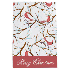 Red Kardinal Bird Pattern Frohe Weihnachtsgeschenk Mittlere Geschenktüte