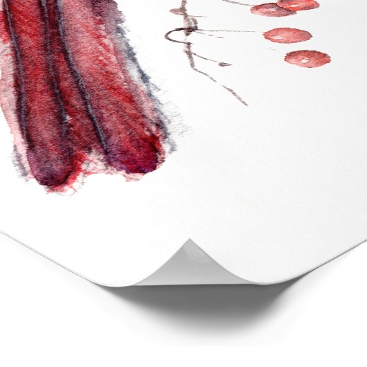 Red Kardinal Bird Poster (Ecke)