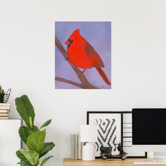 Red Kardinal Bird Poster (Heimbüro)
