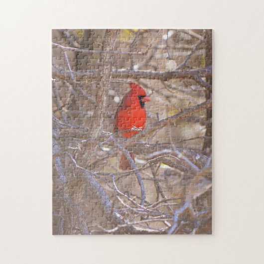 Red Kardinal Bird Puzzle (Vertikal)