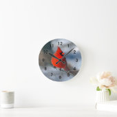 Red Kardinal Bird Runde Wanduhr (Zuhause)