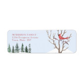 Red Kardinal Bird Snow Rücksendeadresse (Vorne)