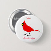 Red Kardinal Bird Thunder_Cove Button (Vorne & Hinten)