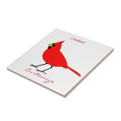 Red Kardinal Bird Thunder_Cove Fliese (Seite)