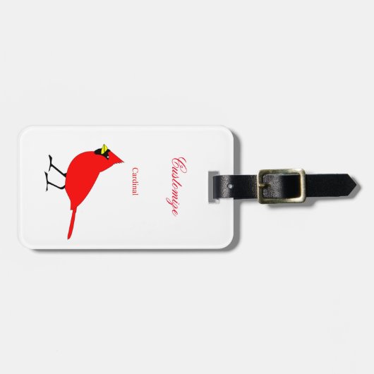 Red Kardinal Bird Thunder_Cove Gepäckanhänger (Vorderseite horizontal)