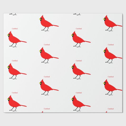 Red Kardinal Bird Thunder_Cove Geschenkpapier (Flach)