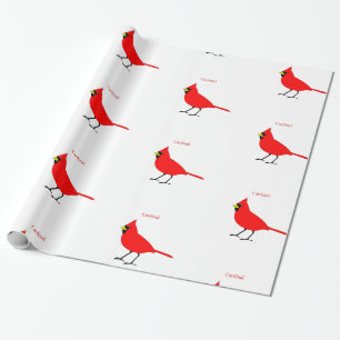 Red Kardinal Bird Thunder_Cove Geschenkpapier