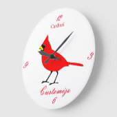 Red Kardinal Bird Thunder_Cove Große Wanduhr (Winkel)