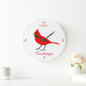 Red Kardinal Bird Thunder_Cove Große Wanduhr (Zuhause)