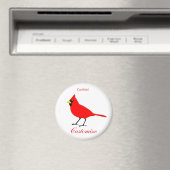 Red Kardinal Bird Thunder_Cove Magnet (In Situ (Geschirrspüler))