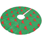 Red Kardinal Bird Thunder_Cove Polyester Weihnachtsbaumdecke (Schrägansicht)