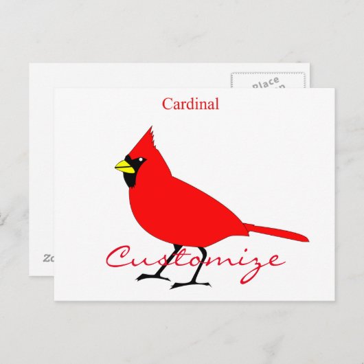 Red Kardinal Bird Thunder_Cove Postkarte (Vorne/Hinten)
