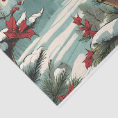Red Kardinal Bird und Red Wild Berries Seidenpapier (Ausschnitt)