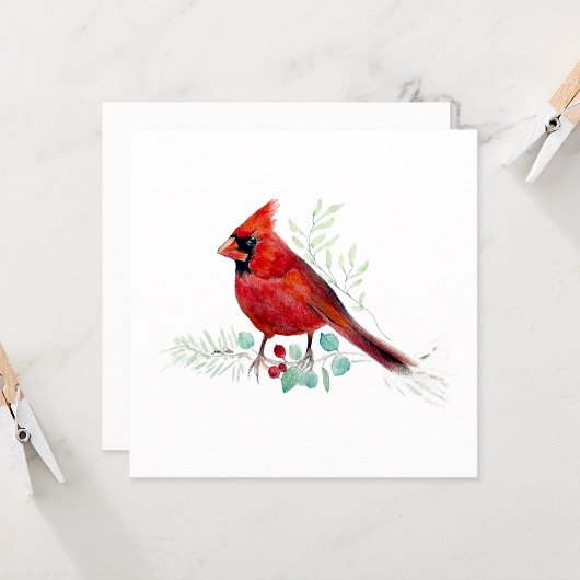 Red Kardinal Bird Watercolor
