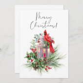 Red Kardinal Bird Watercolor Winter Weihnachten (Vorne/Hinten)