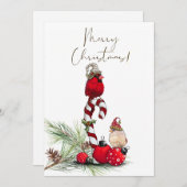 Red Kardinal Bird Watercolor Winter Weihnachten (Vorne/Hinten)