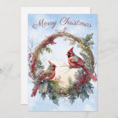 Red Kardinal Bird Watercolor Winter Weihnachten (Vorne/Hinten)