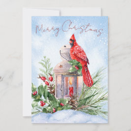 Red Kardinal Bird Watercolor Winter Weihnachten
