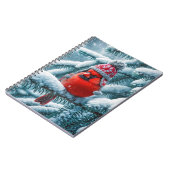Red Kardinal Bird Wear Winter Hat Notizblock (Linke Seite)