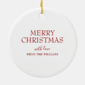 Red Kardinal Bird Weihnachten Personalisiert Keramik Ornament (Hinten)