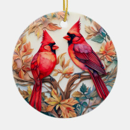 Red Kardinal Bird Weihnachten Personalisiert Keramik Ornament