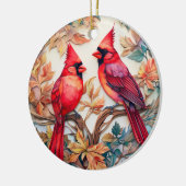 Red Kardinal Bird Weihnachten Personalisiert Keramik Ornament (Links)
