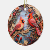 Red Kardinal Bird Weihnachten Personalisiert Keramik Ornament (Links)