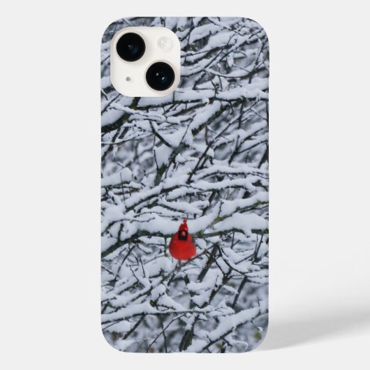 Red Kardinal Bird Winter Phone Case Art (Rückseite)