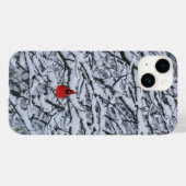 Red Kardinal Bird Winter Phone Case Art (Rückseite (Horizontal))